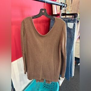 Free People Chocolate Brown Knit Top